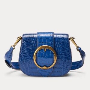 Polo by Ralph Lauren NWOT Crocodile-Print Lennox Crossbody Gold Hardware Bag